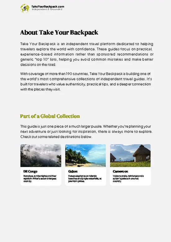 example page 1 from our offline Travel Guide for Republic of the Congo